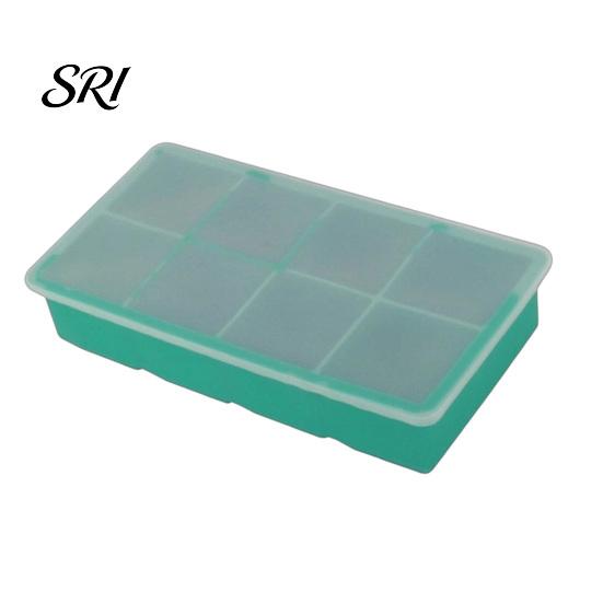 Durable Silicone Ice Mold Cube Tray with Lid 4/6/8 Cavities Easy Release Drinks Summer Refrigerator Cocktail Whiskey Maker Press Kitchen Supplies