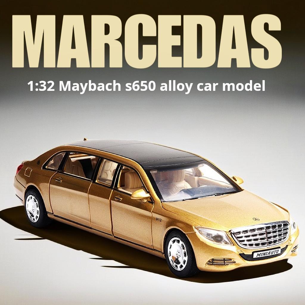 1:32 S650 Alloy Car Model Children Toy Car Six-Door Extended Version Simulation Car Collection Gift A85 for Mercedes-Benz Maybac