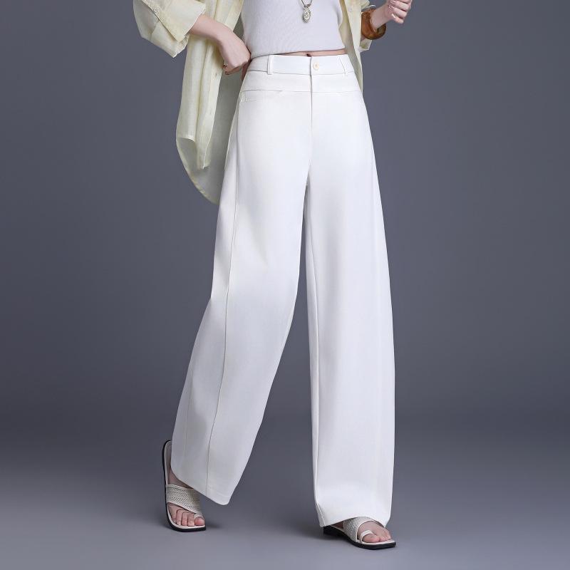 Brand Women's 2026 Fashion Wide-Leg High-Waist Loose Non-Iron Casual Pants