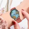 Fashion Retro Belt Quartz Watch Airplane Second Hand Map Watch Unisex