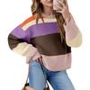Women's Color Block Cropped Sweaters Winter Trendy Casual  Going Out Striped Pullover Tops