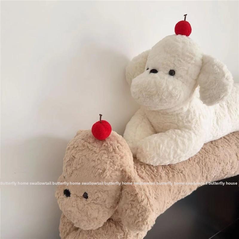 Cute Puppy Cherry Plush Cushion With Soft Cover For Home Decor