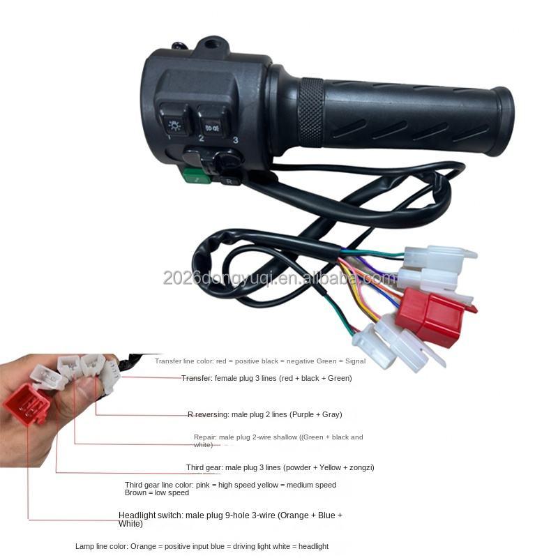 Electric E Bike Bicycle Motorcycle Accessories Parts 3 Speed Gear Multifunctional Switch Full Twist Throttle Accelerator