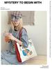 Niche Design Cute Cartoon Canvas Tote Bag, Large Capacity Shoulder Bag for Women, Autumn/Winter Korean Lazy Style