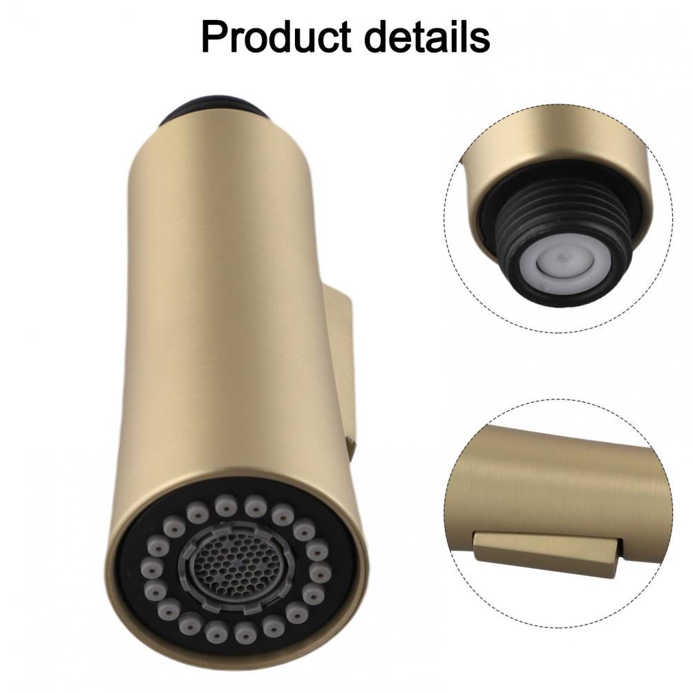 Chic Brushed Gold Pull Down Sprayer for Kitchen Sink 1 8 GPM Flow Rate