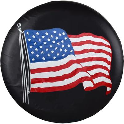 1pc Patriotic American Flag Spare Tire Cover - Durable Polyester, UV & Weather Resistant, Fits For Jeep, Trailer, RV, SUV & Camp