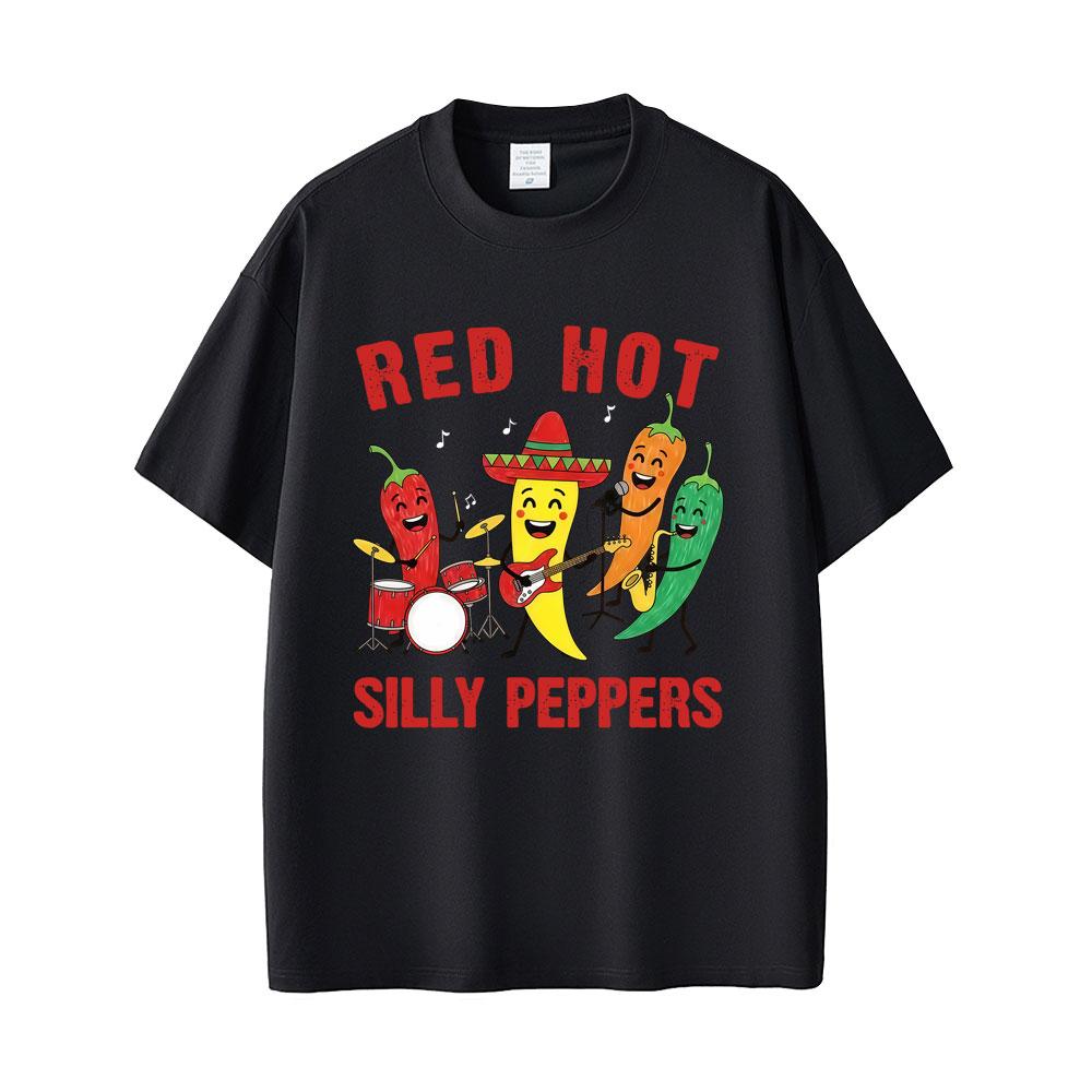 Red Hot Silly Peppers Funny Meme Graphic T Shirts Unisex Women Vintage Gothic Metal Rock Tshirt Unisexs Summer Casual Humor Tshirts