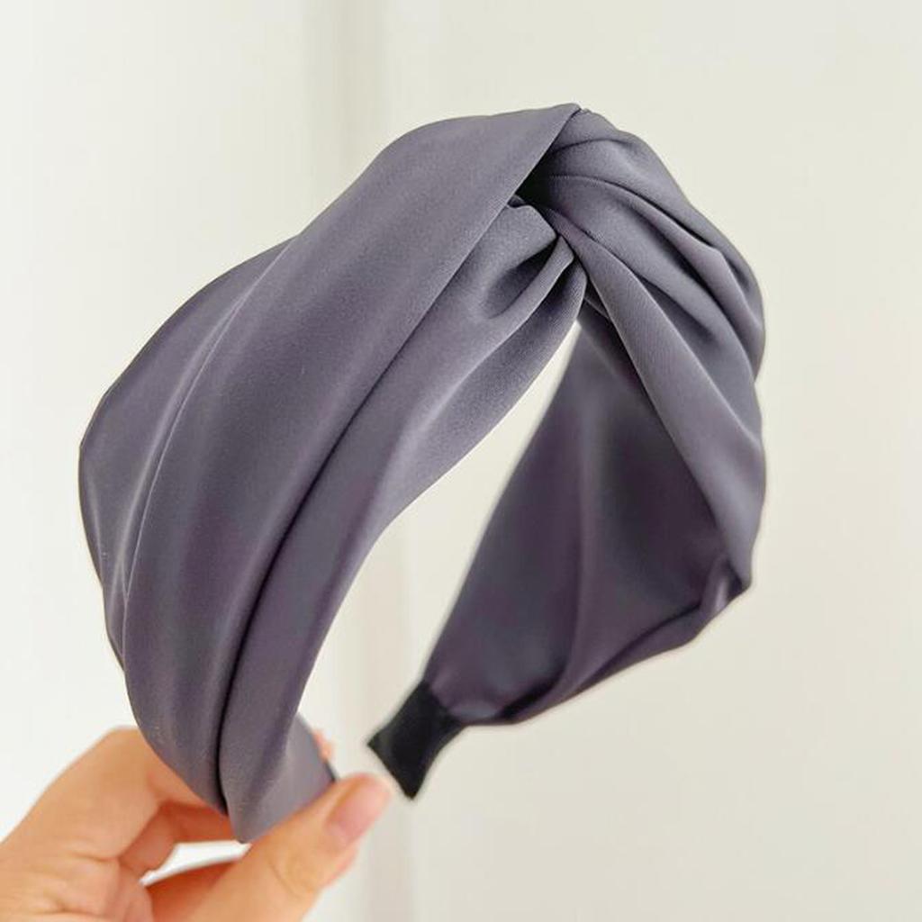 PROLY New Fashion Women Headband Wide Side Solid Color Headwear Cross Knot Turban Autumn Hairband Hair Accessories