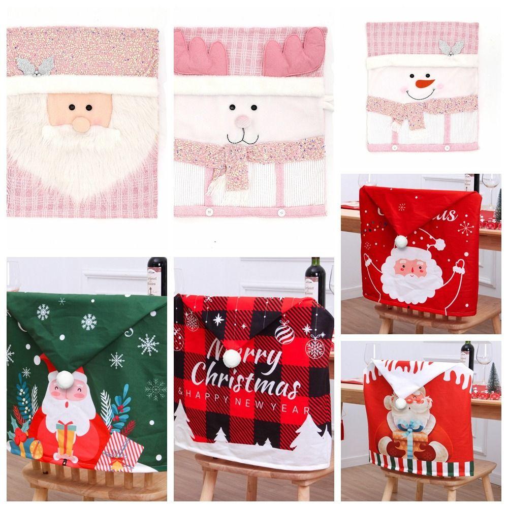 Soft Xmas Dinner Chair Seat Cover Snowman Festival Table Decor  Home Decoration