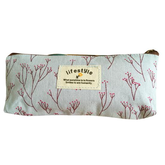 Přenosný barevný květinový vzor na zip Pouzdro na tužku sáček na tužky