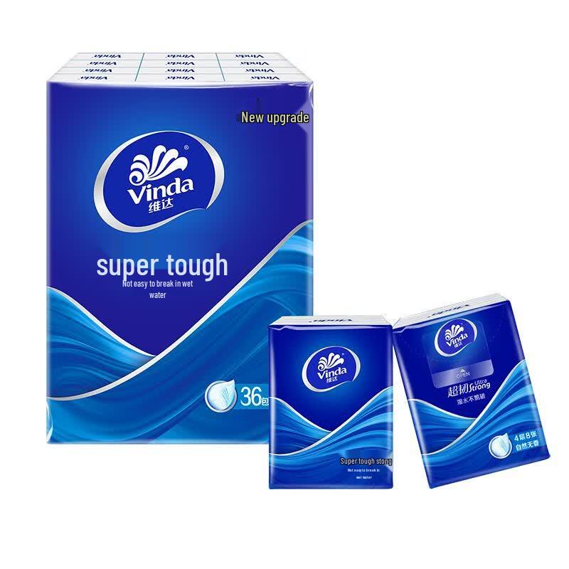 Vinda Ultra-Tough Unscented 4-Ply Facial Tissues