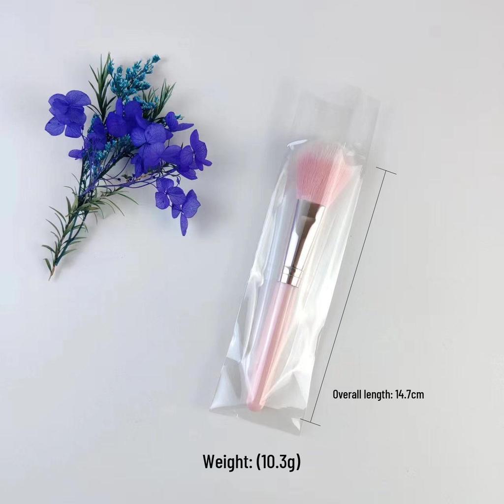 High-value Pink Soft Blush & Foundation Brush - Flame Design, Non-stick Makeup Tool