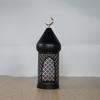Ramadan Kareem Crescent Dome Lantern Candle Holder Black Metal Islamic Decoration Eid Mubarak Celebration Home Decor