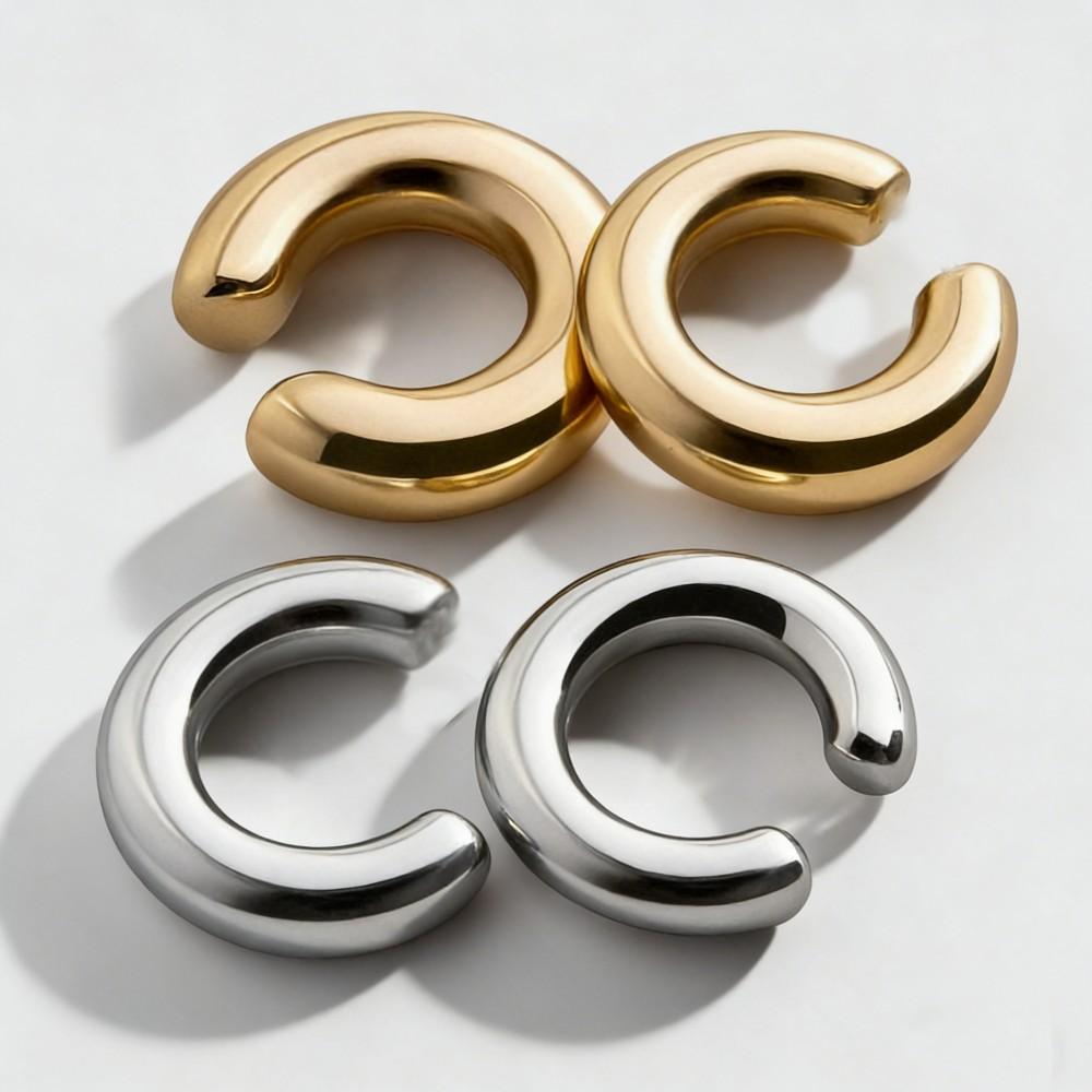 Trend Asymmetric Metal Clip Earrings for Women Men Fashion Wedding Party Jewelry Gifts Cartilage Ear Clips without Perforations
