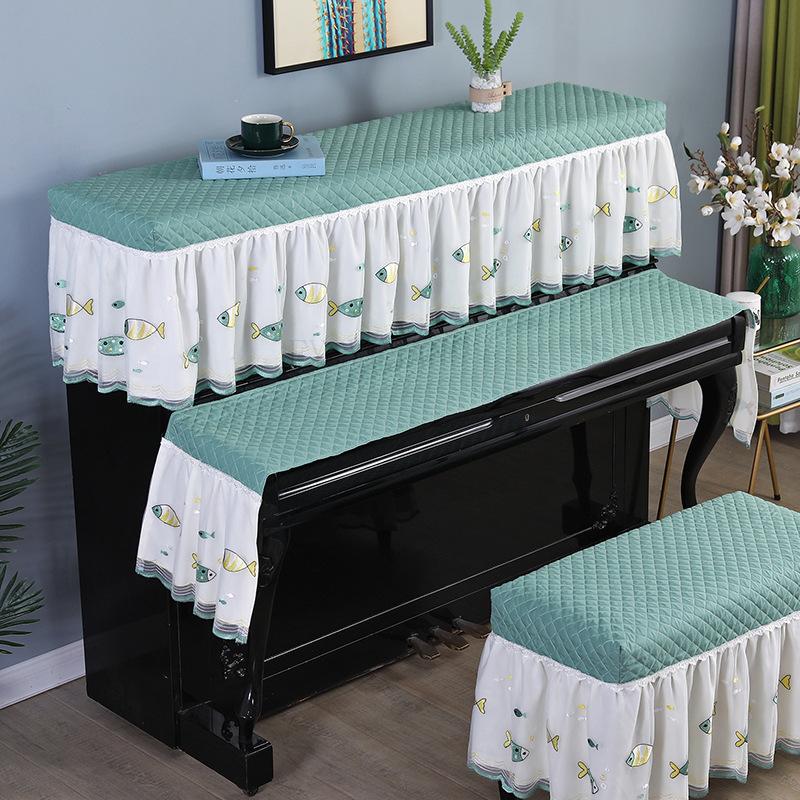 Simple home decoration 1-Piece Set Cartoon Dust Cover Piano Bench Cover or Piano Key Cover Towel Home Simple Decorative Cloth