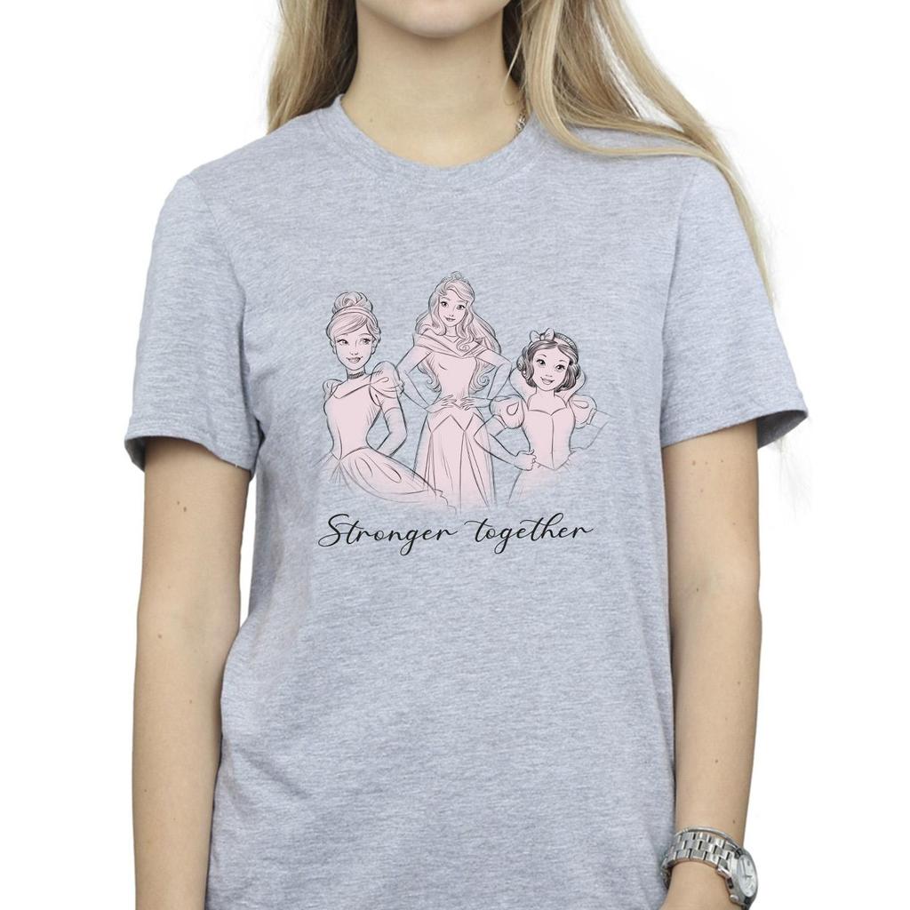 Disney Womens/Ladies Princesses Stronger Together Cotton Boyfriend T-Shirt