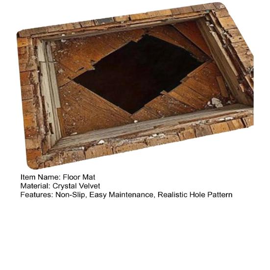 3D Optische Illusion Teppich Fußmatte mit Realistischem Lochmuster Testen Und Spielen