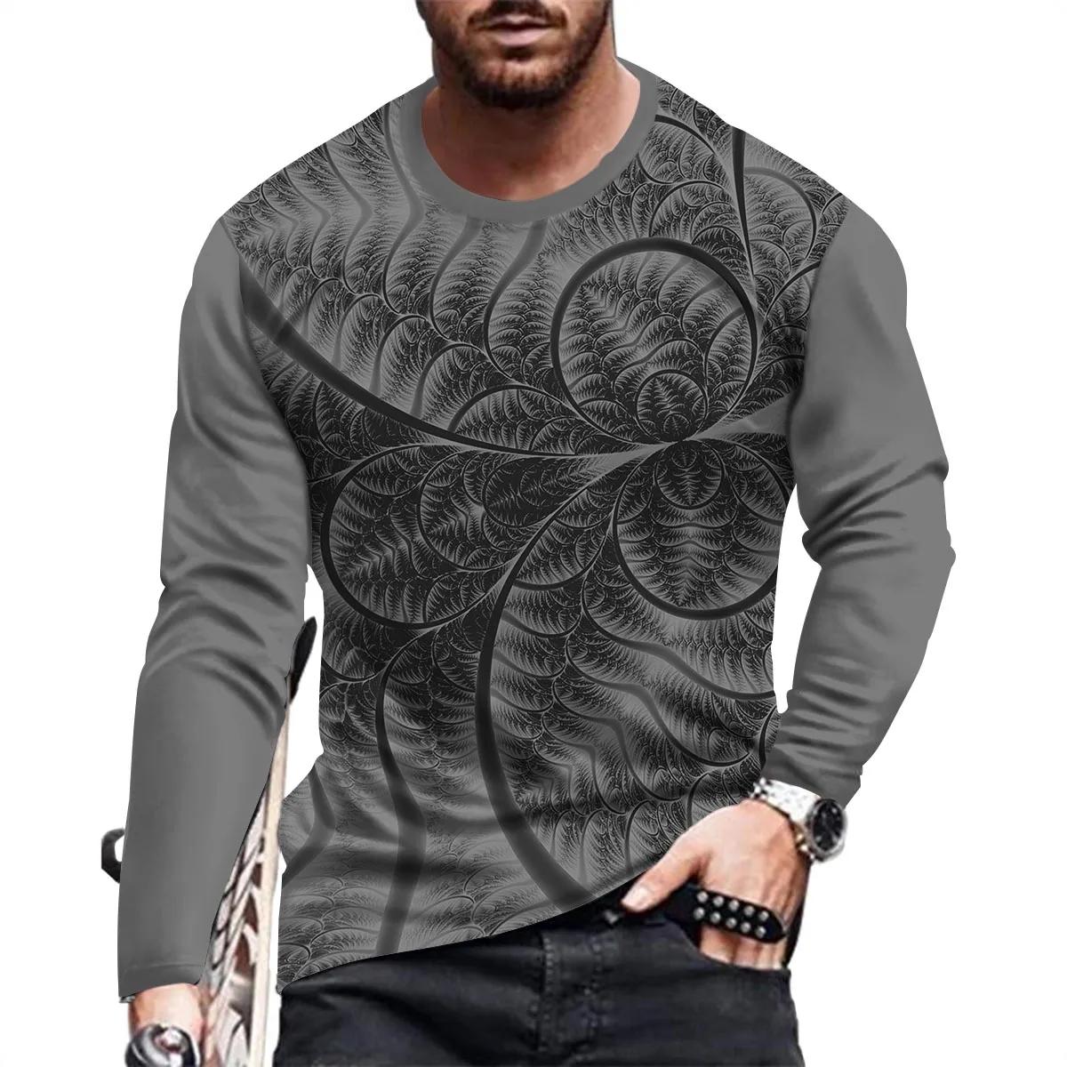 

Мужская повседневная крутая футболка с длинным рукавом с индивидуальным принтом для мужчин L