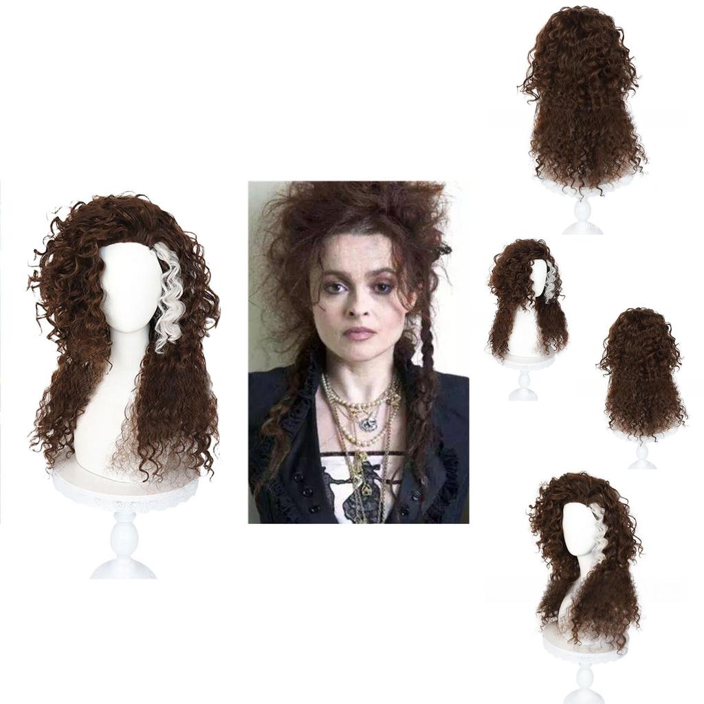 Bj-108 Bellatrix Lestrange Cosplay Pruik Authentieke Anime Stijl Veelzijdig Voor Elke Gezichtsvorm