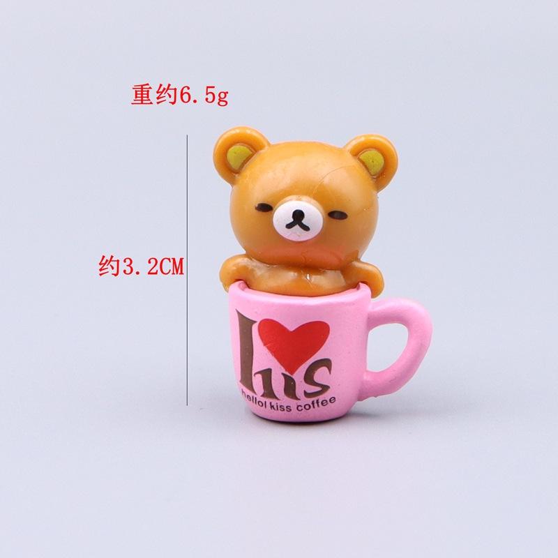 1/6pcs Rilakkuma Action Figures New Anime Relaxed Bear Doll Car Bedroom Model Ornament Home Decoration Kids Classic Toys Gift
