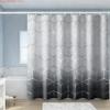 3D Black Geometric Chevron Pattern Waterproof Shower Curtain For Modern Bathroom