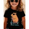 Magliette Divertenti Alla Moda Capibara Design di Moda Manga Bambini Maglietta per Bambini Ragazzi Ragazze Estate Primavera Top Casual Maglietta