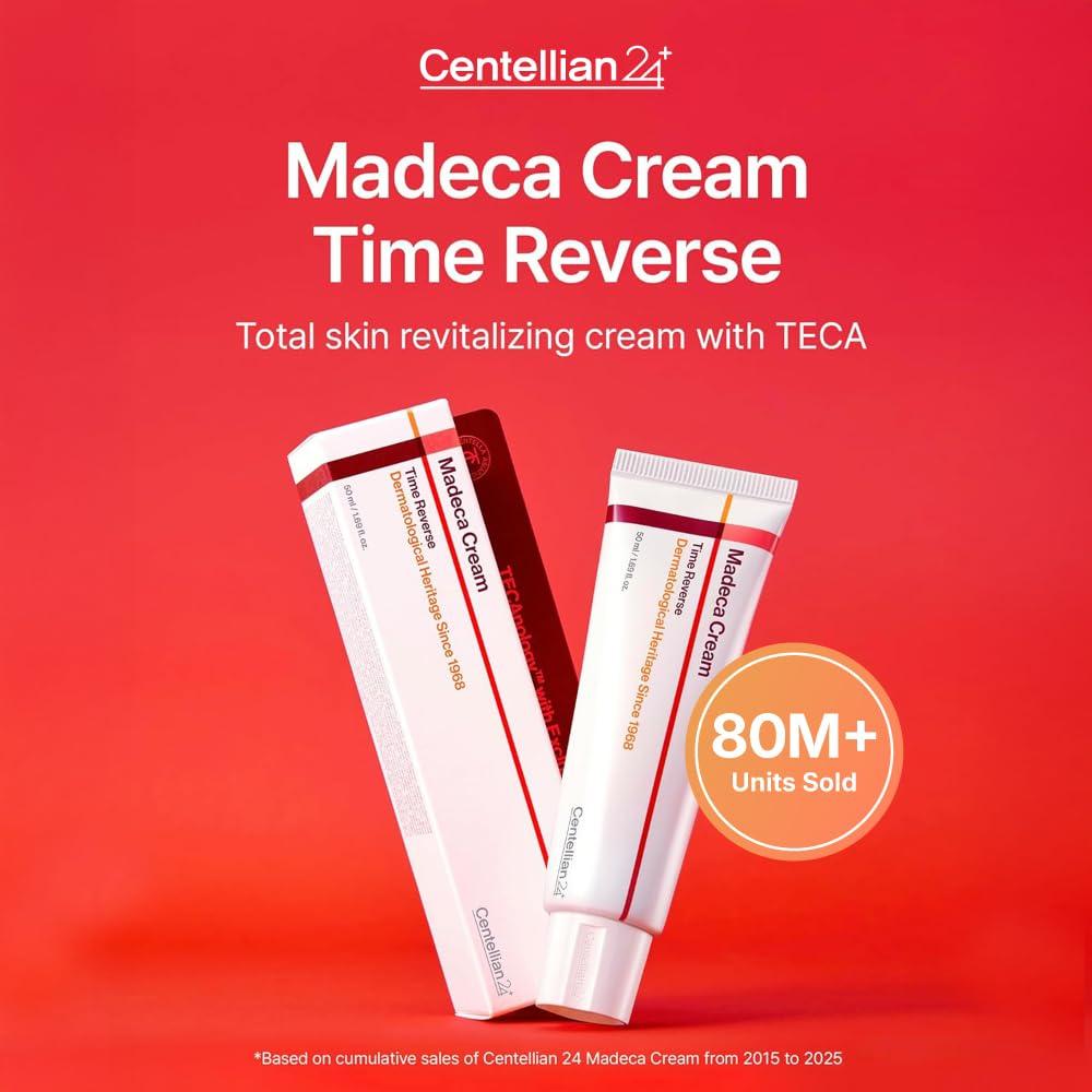 CENTELLIAN24 Krem Madeca Time Reverse (50 ml) – Rozjaśniający krem do twarzy Anti-Ageing z TECA i peptydami, koreański
