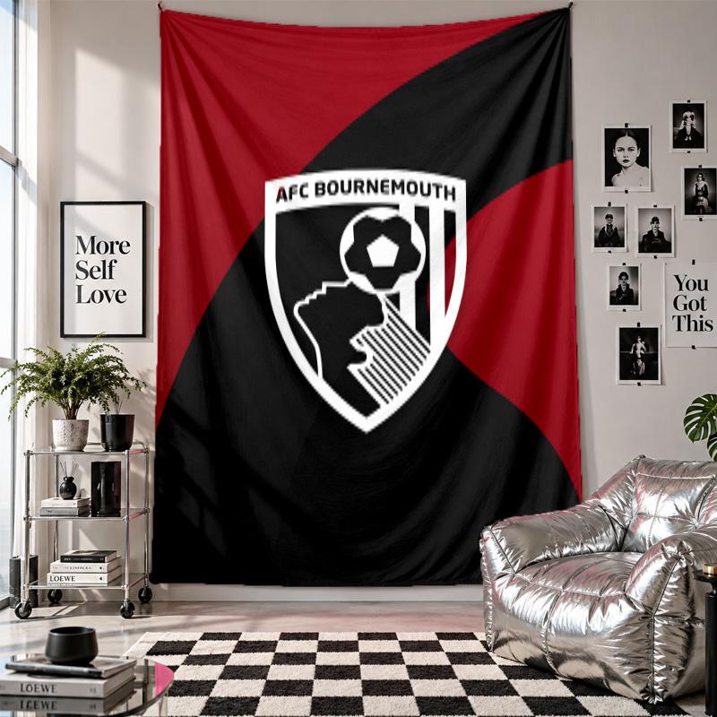 Bournemouth Football Wall Tapestry Home Decor Wall Hanging Cloth for Bedroom Living Room Background