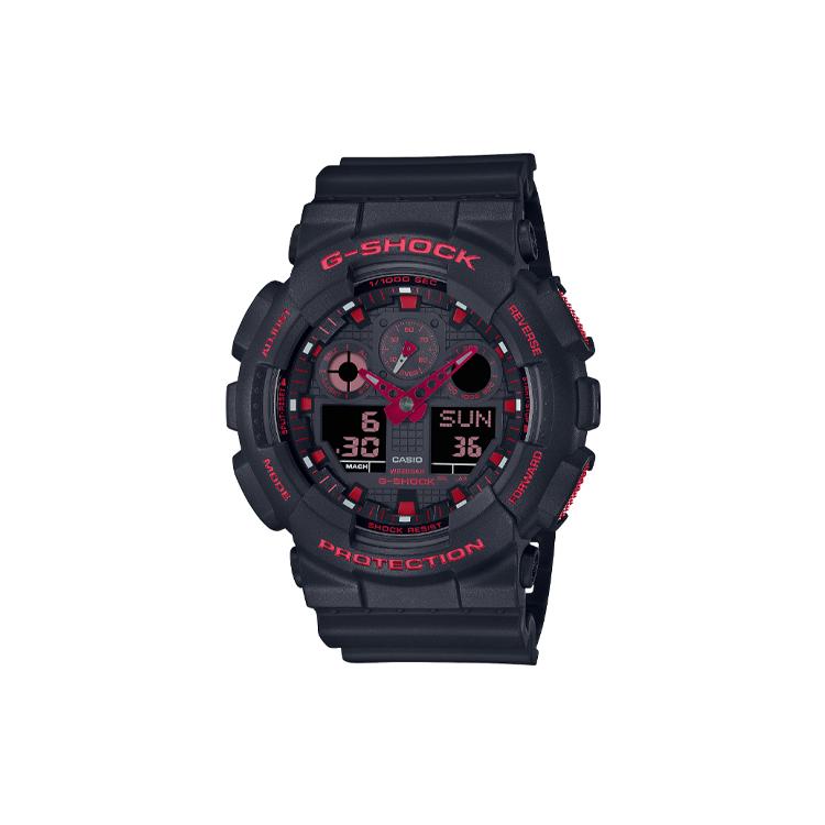 

CASIO Men Liquid Crystal/Analog Dual Display Series Black Watch GA-100BNR-1A GA-100BNR-1A Black Strap