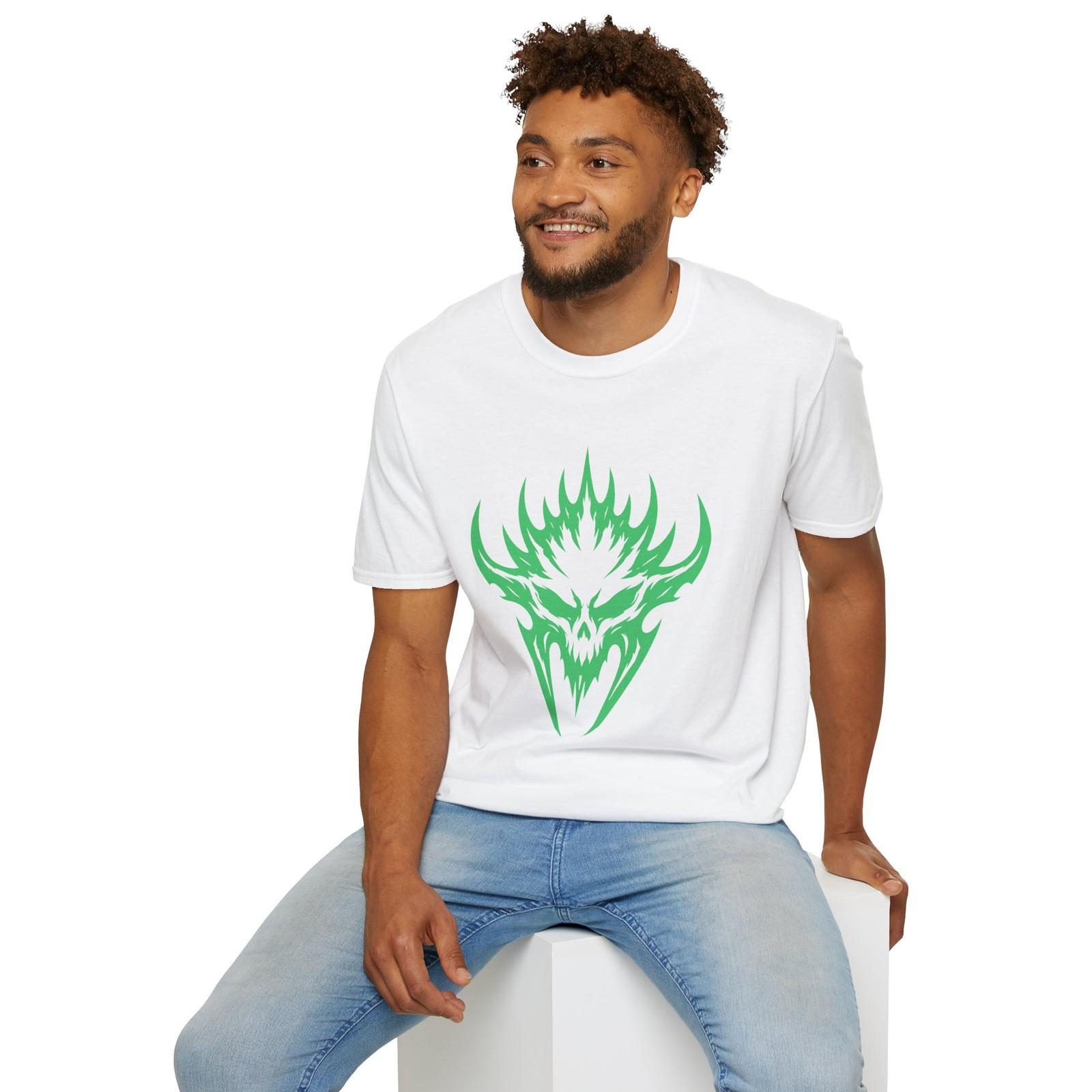 Alien Bone Skull Sigil Horror Fictitious Gothic Monster Unisex Softstyle T-Shirt S