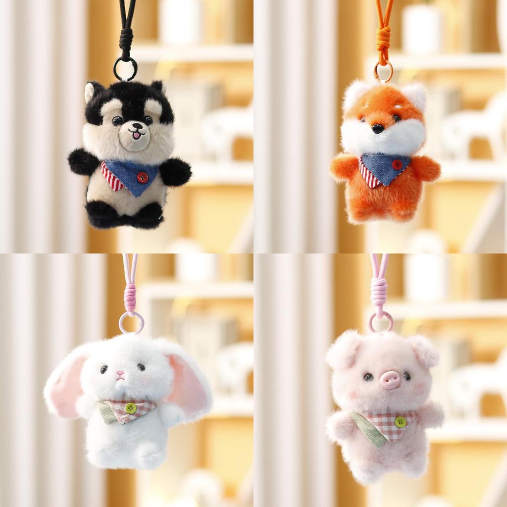 Plush Forest Animals Bunny Doll With Keychain For Childrens Gift And Bag Accessory