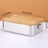 304 Stainless Steel Bamboo Lid Lunch Box, Japanese Style Lid Preservation Box, Lunch Box, Lunch Box, Food Storage Box