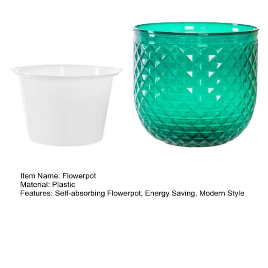 Self-absorbing Flowerpot with Absorbent Rope Transparent Water Level Flowerpot Honeycomb Texture Plant Pot for Indoor Plants