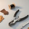 2 Pieces Stainless Steel Flat Jaw Pliers Precision Parallel Jaw Pliers Leather Press Tool Long-Lasting Non-Slip Handle