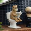 Interesting Bathroom Decoration- Bear With Glasses Reading Toilet Decoration, Perfect Gift For Fans And Pet Owners.