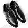 New autumn men's shoes business dress leather shoes British trendy men's pointed head lace-up inner height increase 2025 comfortable
