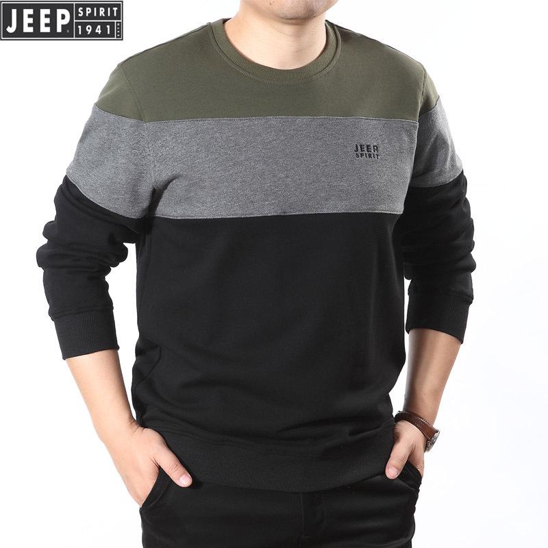 

JEEP SPIRIT Men s Color Block Long Sleeve Pullover Sweatshirt 5008 Medium армия зеленый