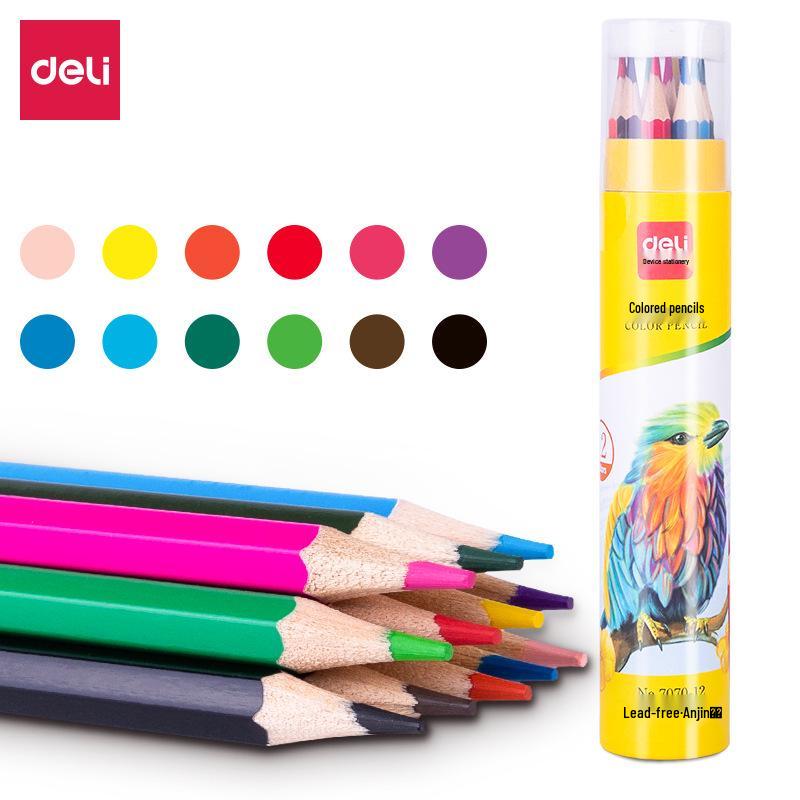 

Deli 7070 Hexagonal Natural Wood Colored Pencils for Art, Sketching, and Painting - Professional and Child-Friendly Colored