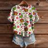 Women's Cute Sweater Knitted Fashion Casual Round-neck Short-sleeved  Cozy Print Top