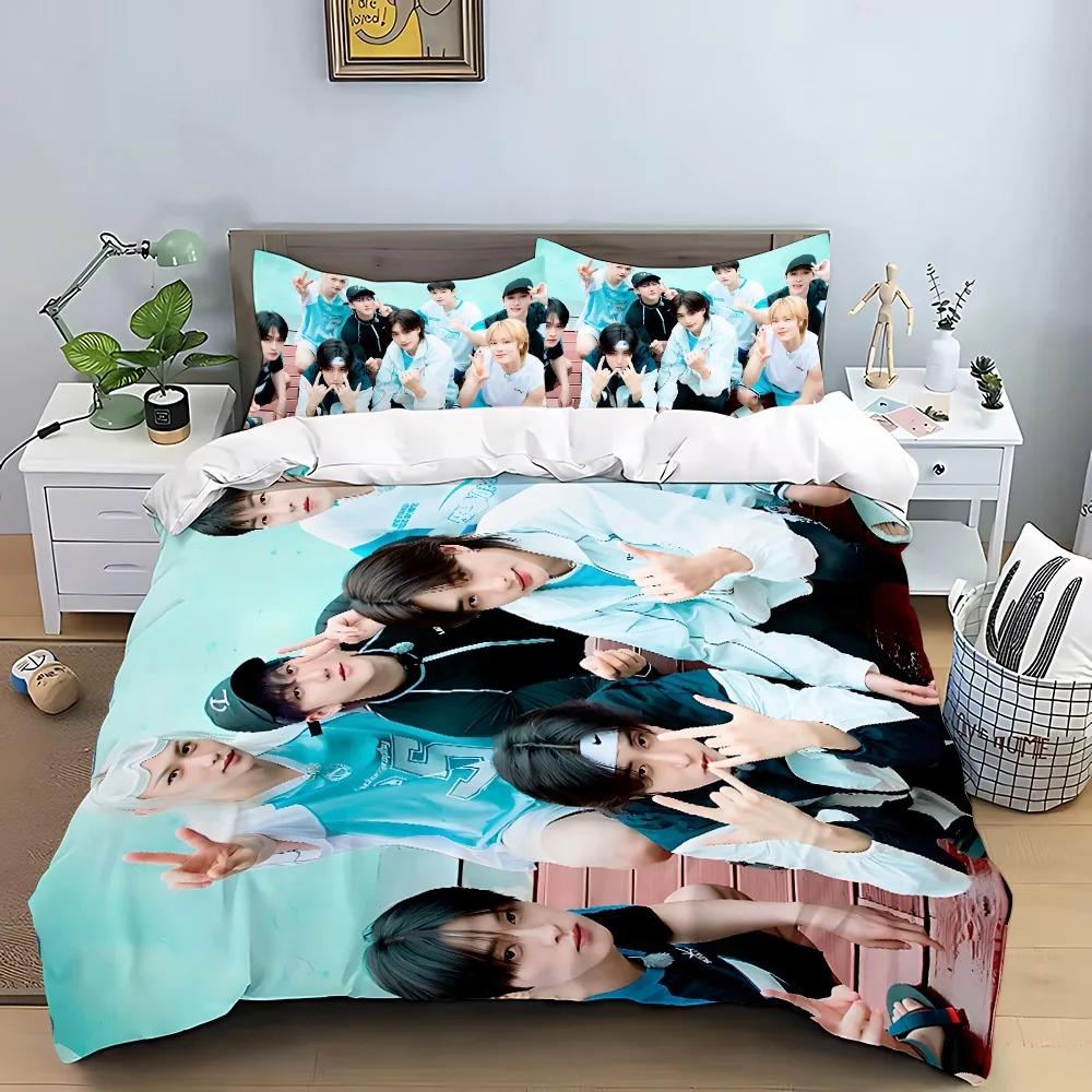 K-pop Group Duvet Cover Pillowcase 3D Printed S-Stray-K-Kids Bedding Set Single/Twin/Full/Queen Size for Fans Bedroom Decor
