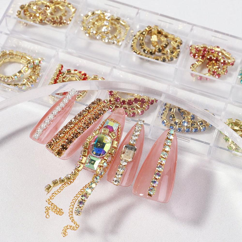 

Charm Manicure Accessory DIY Nail Art Ornaments Metal Chain Diamond Jewelry 3D Nail Art Decorations 6