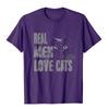 Echte Männer lieben Katzen T-Shirt Tolles Katzenliebhaber Tee Oberteile & T-Shirts Mode Chinesischer Stil Baumwolle Herren T-Shirt Cartoon