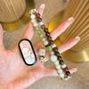 New Chinese Style Beaded Bracelet Watch Strap for Xiaomi Band 10, Premium Replacement Wristband, Green Grape Milk Tea Design