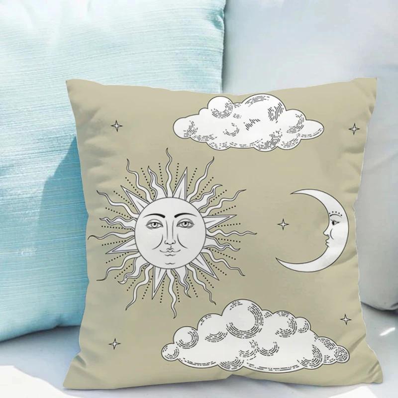 Tarot Sun And Moon Cushions Double-Sided Printing Pillows Decorative For Bed Of Modern Sofa Pillow Cover Decoration Living Room