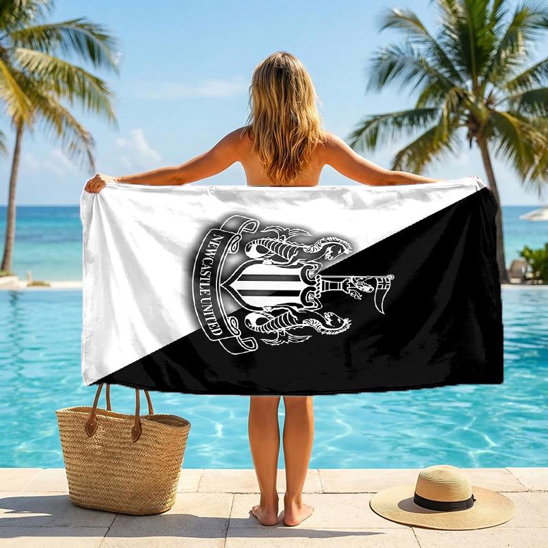 Asciugamano da Spiaggia Calcio Newcastle United Morbido Microfibra Asciugamano Estivo Asciugatura Rapida Assorbente per Spiaggia Piscina Viaggio
