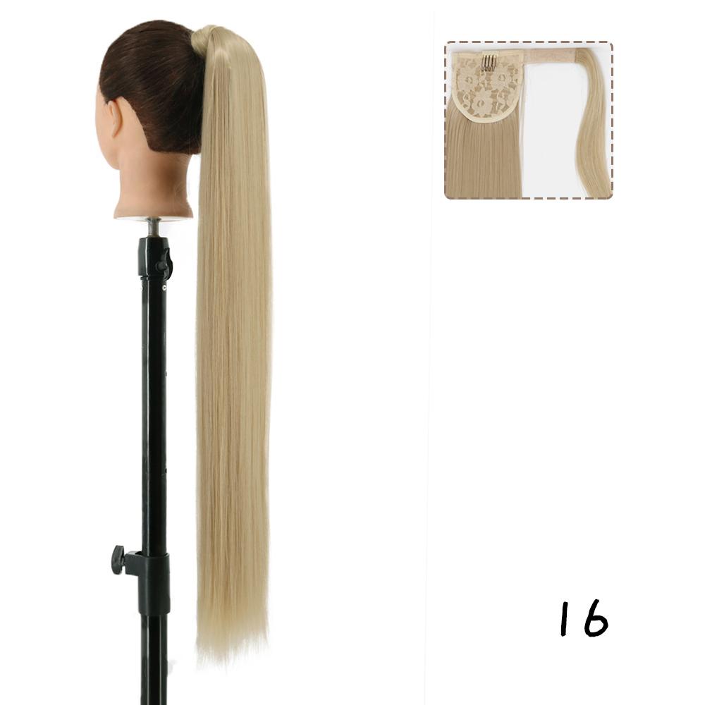 MERISIHAIR Women Long Deep Wavy Warp Around Ponytail Synthetic Fiber Long Brown Wavy Ponytail Hair Extensions Daily Wear