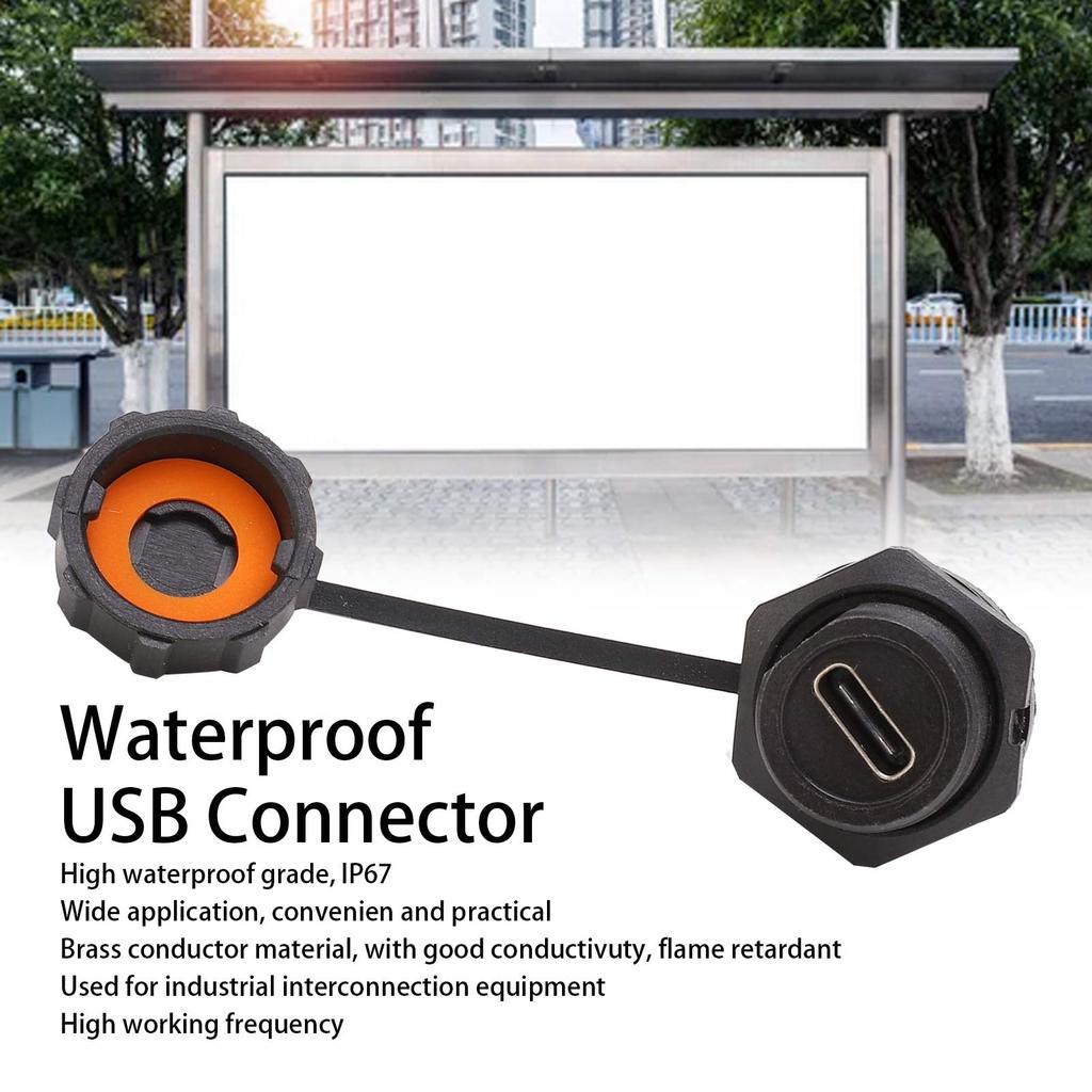 Waterproof USB Connector Threaded Female Panel Mount Socket Industrial Supplies E10TPCTFFF