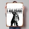 I AM MUSIC Black and White Tin Poster Customized Retro Wall Art Vintage Metal Signs for Room Bathroom Decor Wand Deko Man Cave
