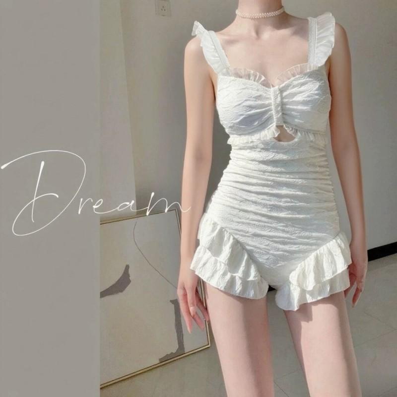 

Honey Dream Swimsuit Women s High-class Sense One-piece Super Fairy Beautiful Vacation Girl Conservative M белый