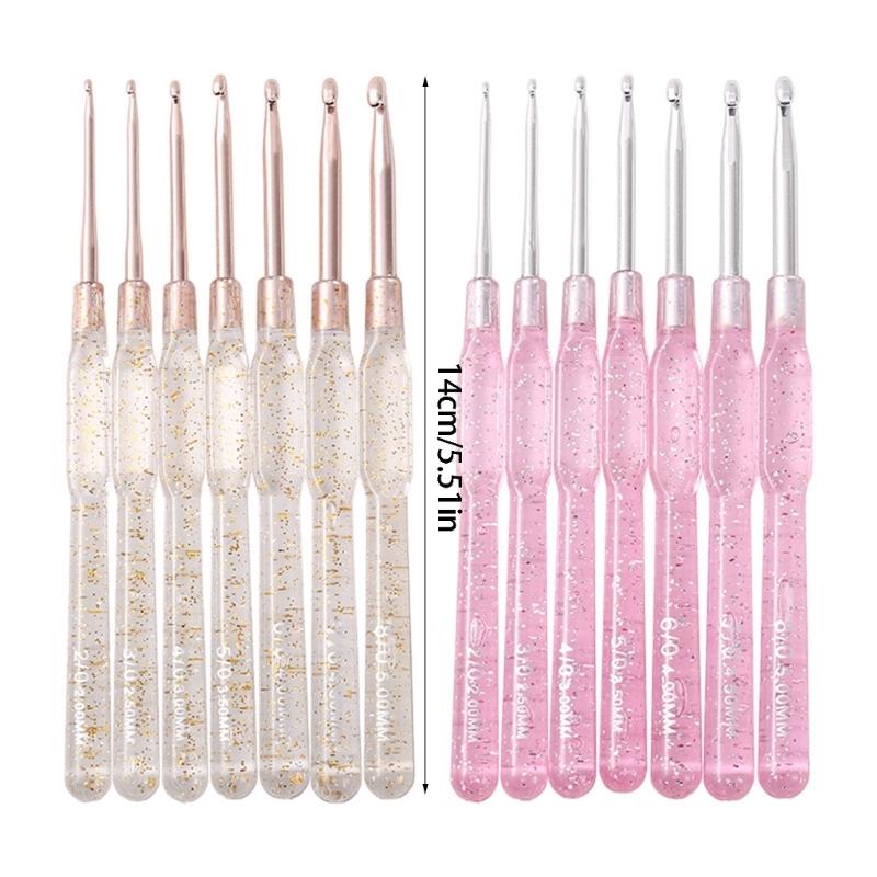 Multiple Size Crochet Hook Set with Gauges Storage Bag Ergonomic Handle Efficient Knitting Projects Solution